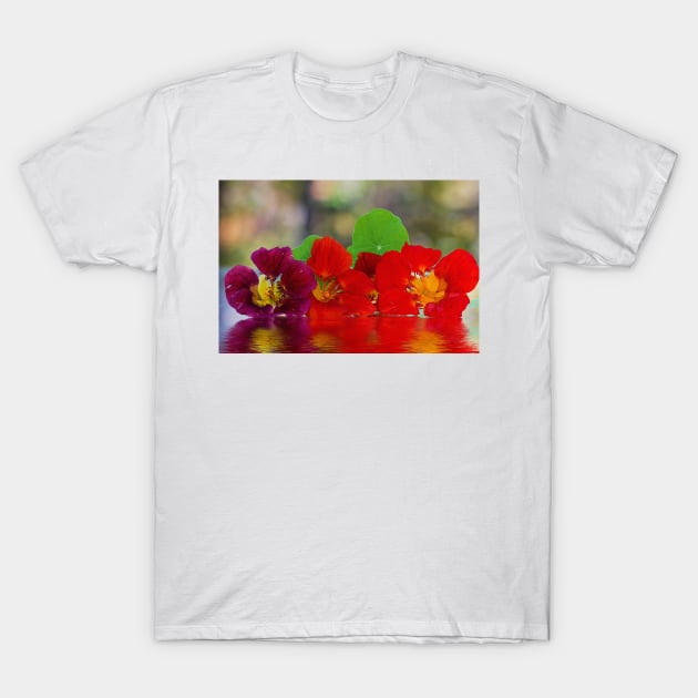 Three Nasturtiums T-Shirt by ikshvaku